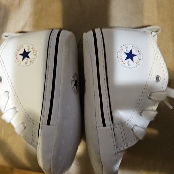 Converse First Star White Leather Infant Unisex Sneakers Size 4 US Crib with Box - Picture 8 of 14